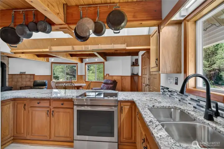 Kitchen with New Counter Tops, sink and Faucet