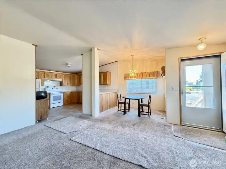 entry way to living room and dining room