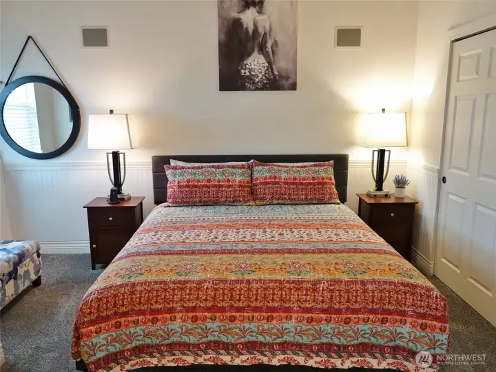 Bedroom w/ king-sized bed. Bedroom w/ king-sized bed.