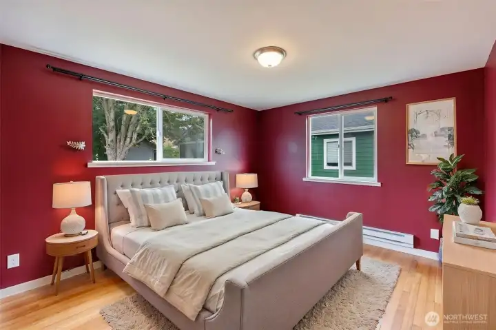 Virtually staged master bedroom Virtually staged master bedroom