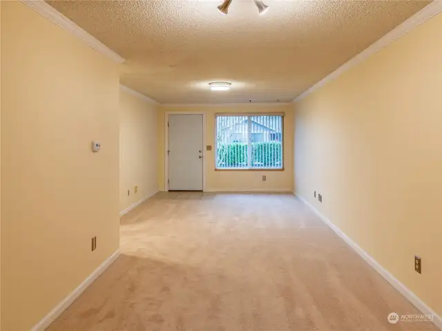 Long living and dining room combination.