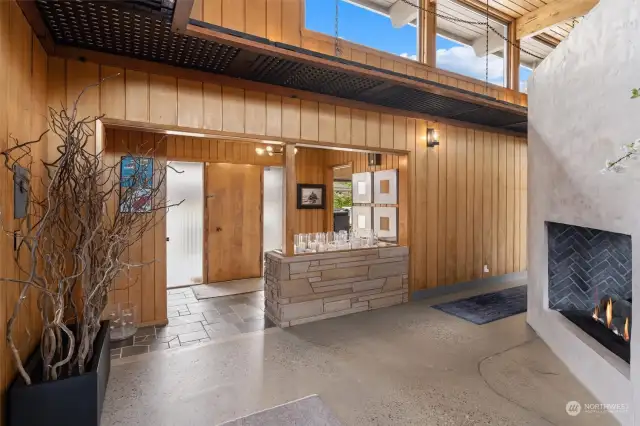 Foyer with the mid-century charm retained