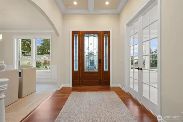 Natural light flooding the spaces from all directions is remarkable the moment you enter.  Double doors open to an exceptional office.