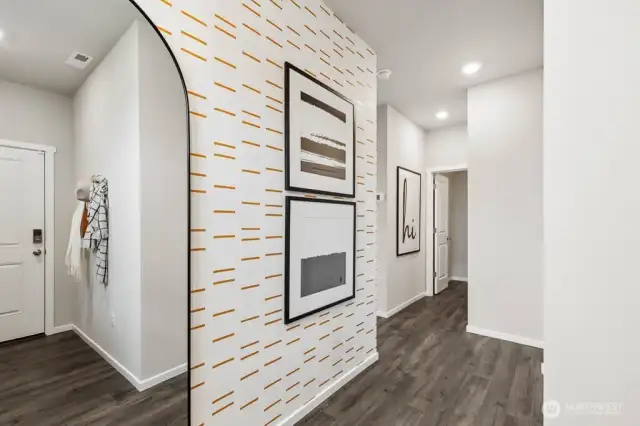 Foyer / Entry Hallway. Colors and options will vary. Photos from Model Home on 31. Homesite 45 is a mirror image.