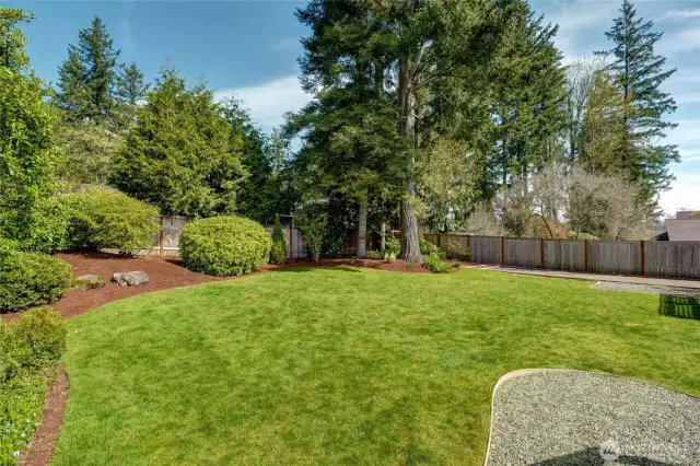 Mature landscaping provides privacy