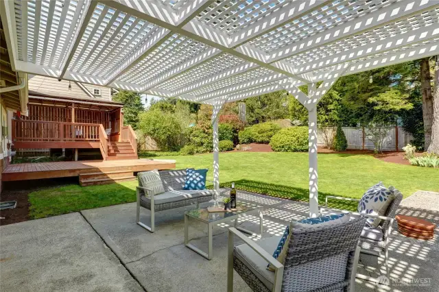 Lattice covered patio