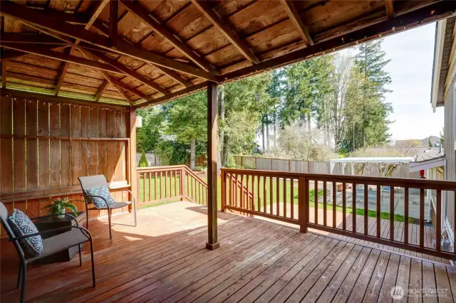 Covered view deck off the primary bedroom