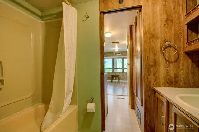 Full bathroom with storage