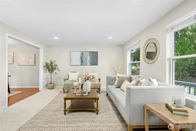 Plush new carpet create a bright and inviting interior