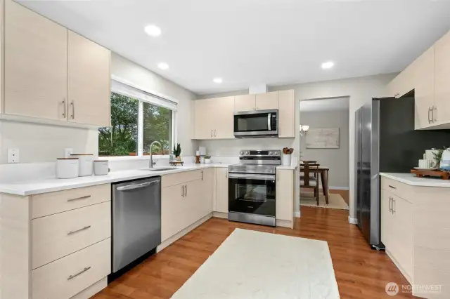 The newly remodeled kitchen