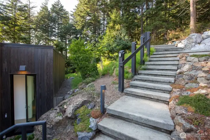Stairs leading to front door