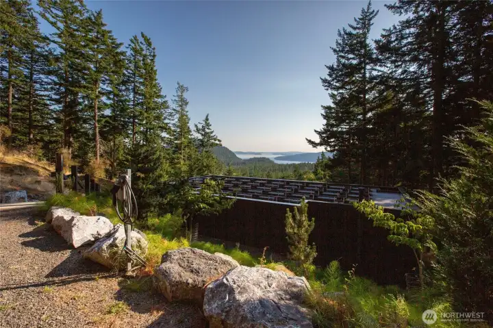 Driveway and spectacular view at top of stairs