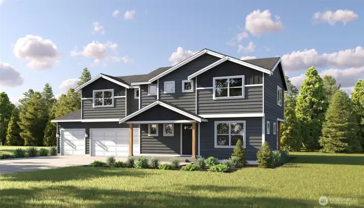 Image is a rendering. Photographs are for illustrative purposes only. Features, finishes, interior/exterior colors, landscaping and floorplan shown may vary from actual homes built