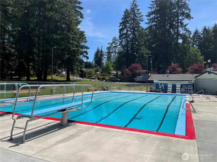 Community pool, family seasonal, summer membership is available for approximately 180.00.