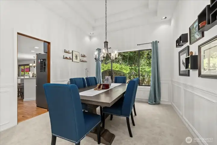 Dining Room with Vaulted Trey Ceiling