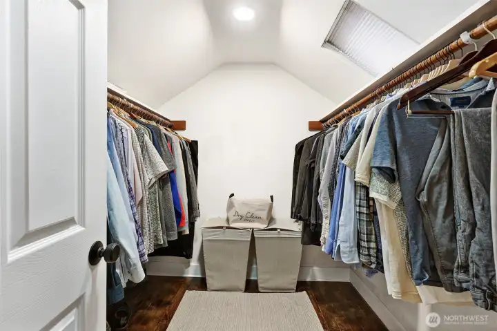 Primary bedroom: walk-in closet.