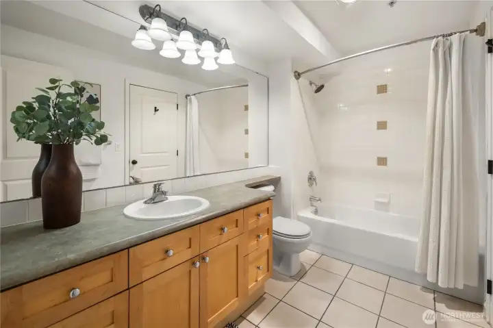 Really good sized full bathroom down here.