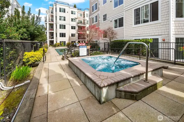 Here's that hot tub, Open for business.