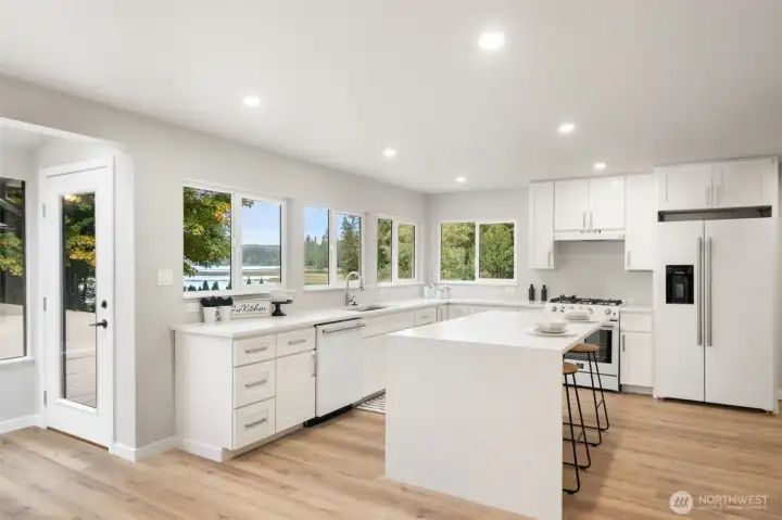 Updated Kitchen with Quartz countertops and island
