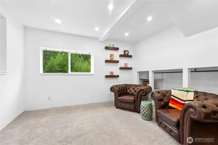 Flex space on lower level. Perfect TV room or game room.