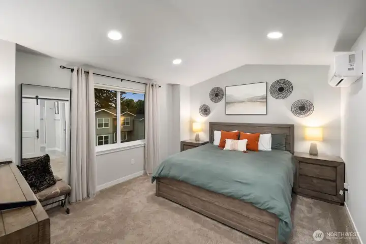 Primary Bedroom Located on Upper Level