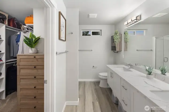 Primary Bath and Walk-in Closet