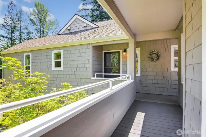 Welcome Home! No step level entry. Walk from your garage under covered space to your front door.