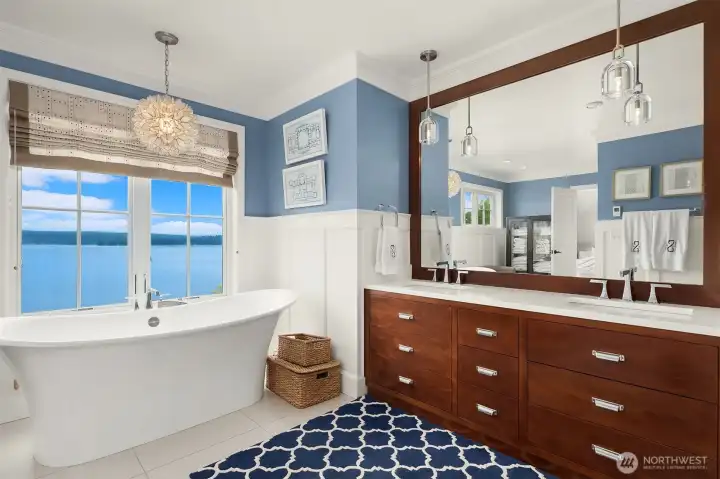 Soaking tub enjoys the views.