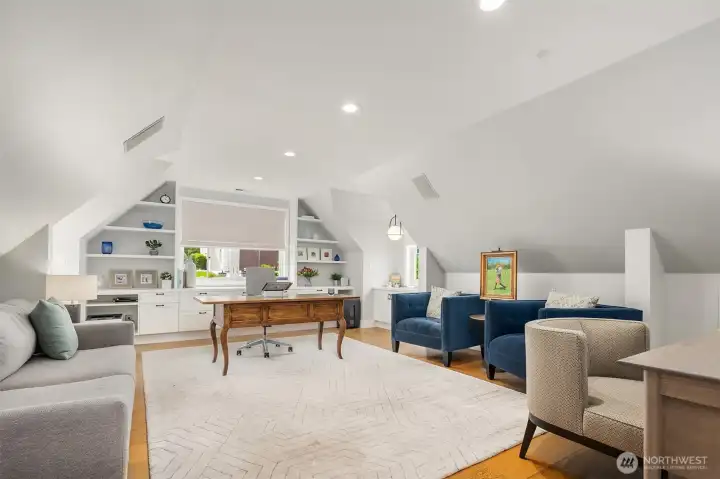 Upper level flex space, office, recreation, bedroom space.
