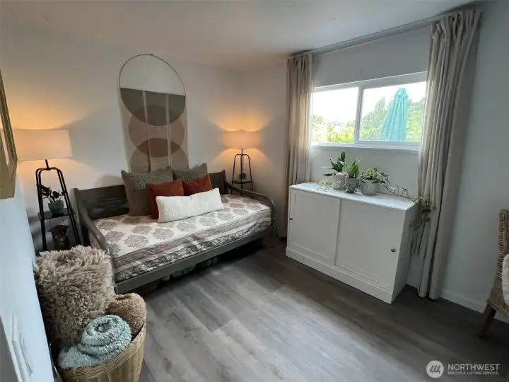 Previous furnishings shown to help visualize room scale and design possibilities.