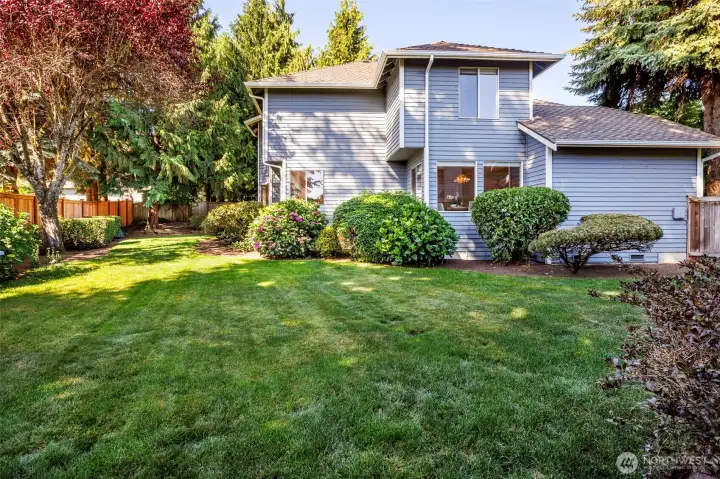 Hard to find, large functional yard with established plantings