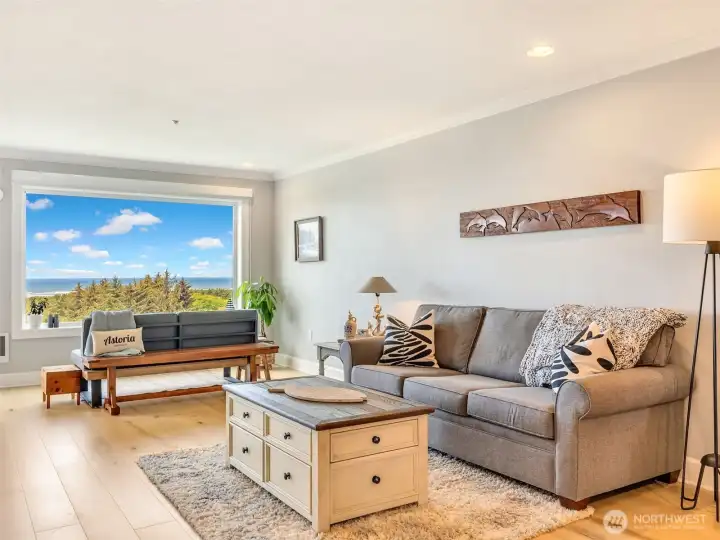Enjoy panoramic views of the Long Beach Peninsula from the comfort of your living room.