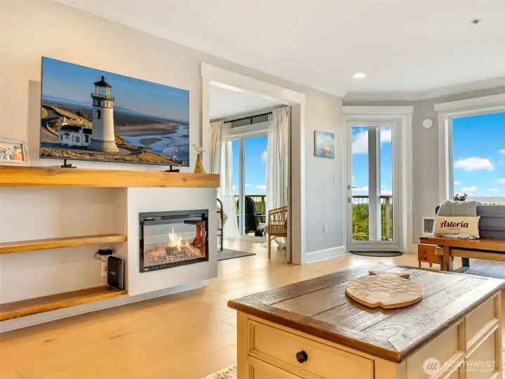 Comfortable gathering space perfect for relaxing after a day at the beach or entertaining guests.