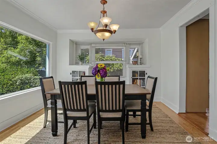 The built-ins are amazing and the large windows let in so much light.
