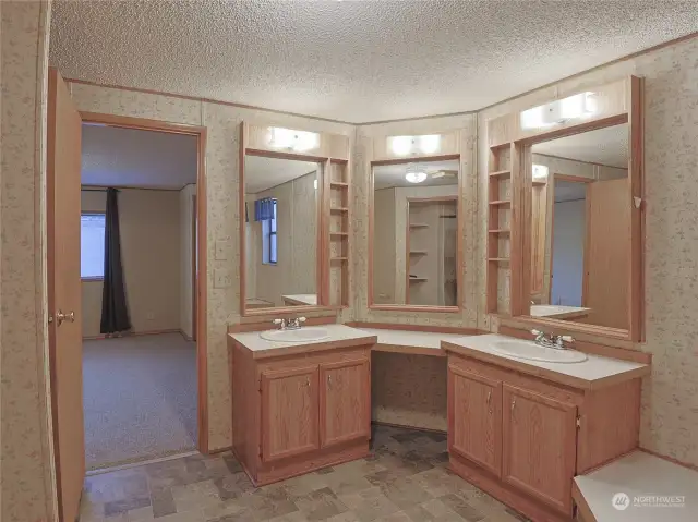 Primary bathroom, double sinks