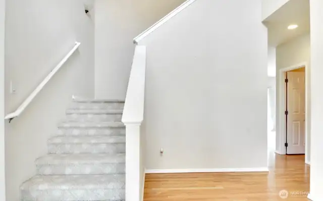 Spacious entry with vaulted ceiling.