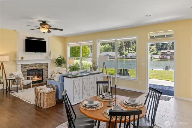 Spacious and sunlit living room with easy outdoor access.