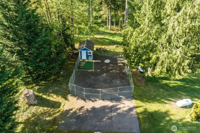 A $20,000. Kennel or a child's play house.  Completely heated and has air conditioning.