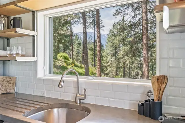 Mountain views from the kitchen window