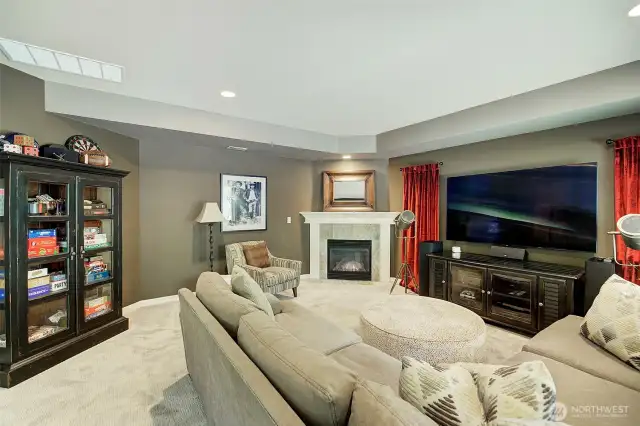 Family room with gas fireplace