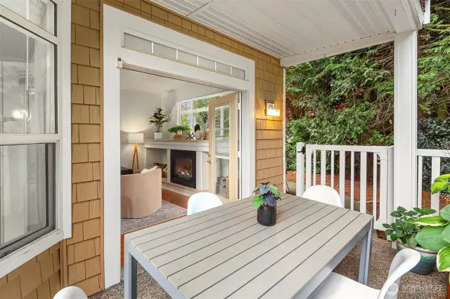 Really sweet patio space! Covered space is so lovely in the Northwest!