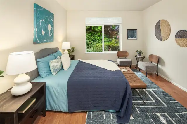 Truly gorgeous primary suite is a great escape at the end of a long day!