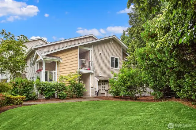 Lush grounds surround this specific unit! So nice to look out to grass and trees.