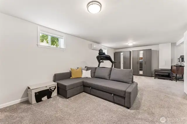 Rec room & storage closets.