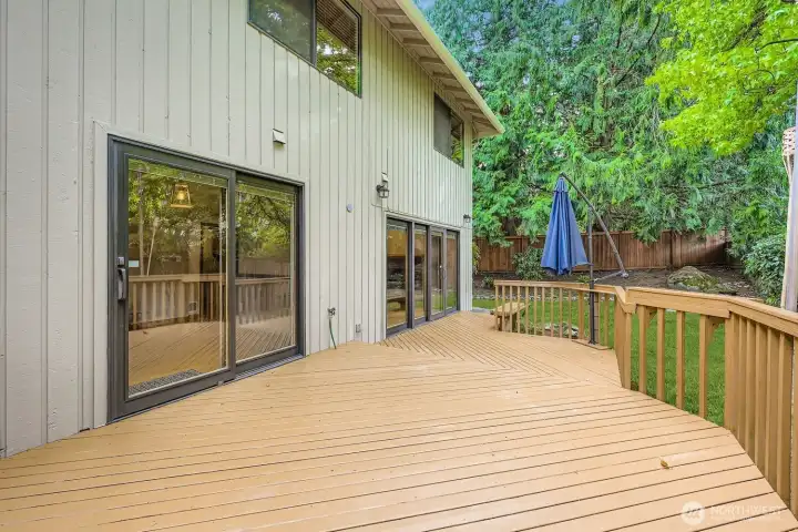 The large deck was just stained and is in excellent condition.