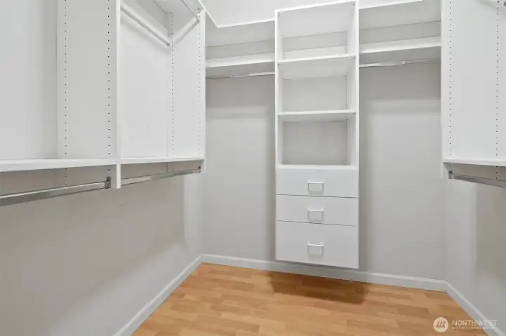 Large walk-in closet in primary bedroom