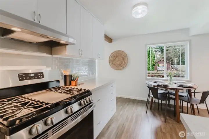 Nearly new gas range makes cooking a breeze.