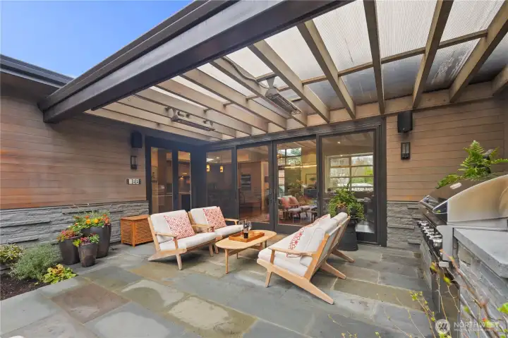 Looking back at the home from the patio.