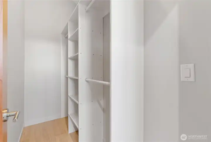 Lots of storage options in the walk-in closet.