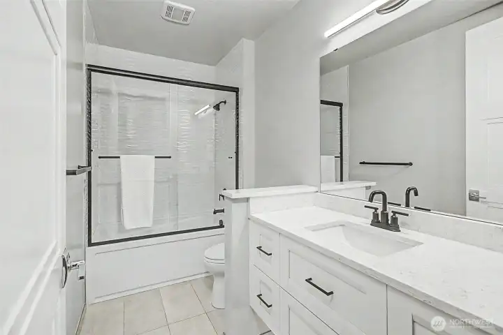 Well-appointed bathroom with modern fixtures and clean design.